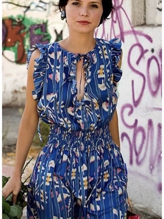 Lauren Moffatt Dresses & Skirts - Lauren Moffatt Women’s Blue Sleeveless 100% Silk Mini Dress Size 0